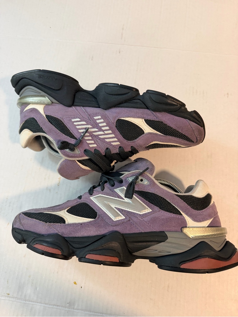 New Balance Lavender Suede & Black Mesh Sneakers